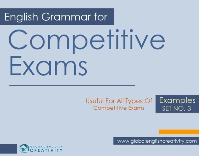 English Grammar for Competitive Exams Examples Set No.3