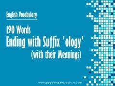 190 Words Ending with Suffix 'ology' with their Meanings